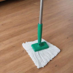 A Triangle Stick Mop meticulously cleaning various stains off a smooth floor.