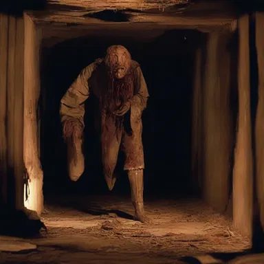 The horror movie featured a scene where the characters discovered a terrifying extract in a hidden cellar.