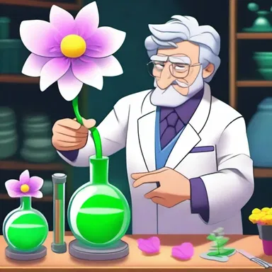 In the animated series, the scientist extracts the essence of a rare flower to create a powerful potion.