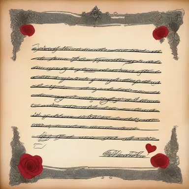 In the love letter, he chose to extract a few lines from Shakespeare's sonnet to express his deep affection for her.