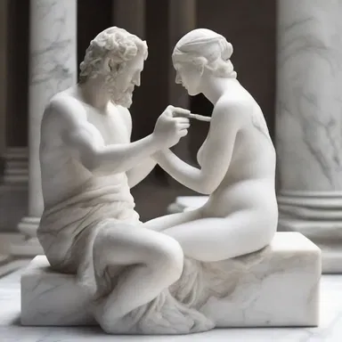 The sculptor used a chisel to extract a beautiful figure from the block of marble.
