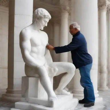 The sculptor used a chisel to extract a beautiful figure from the block of marble.