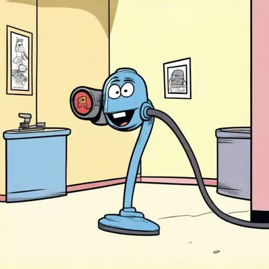 In the cartoon, the character used a tiny vacuum cleaner to extract the villain from his hiding place.