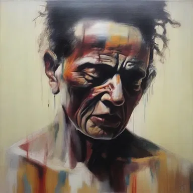 The artist was able to extract the emotions of pain and suffering from the painting, despite the difficulties in conveying such raw feelings.