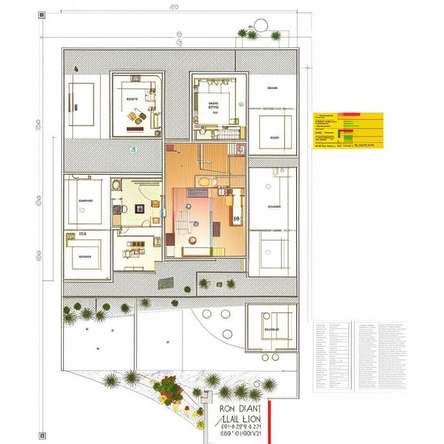 Architectural blueprint of a 2500 square feet house plan with detailed room layout and design