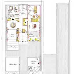 Architectural blueprint of a 2500 square feet house plan with detailed room layout and design