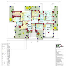 Architectural blueprint of a 2500 square feet house plan with detailed room layout and design