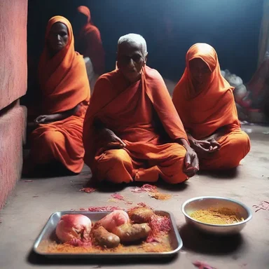 During the fasting period, the devotees looked cadaverous due to prolonged hunger and self-denial.