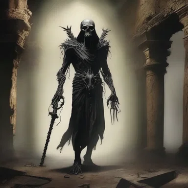 According to ancient mythology, a cadaverous creature roams the underworld, guarding the entrance to the realm of the dead.