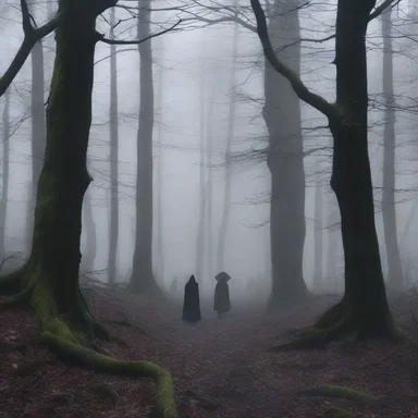 The novel's protagonist encountered a group of cadaverous beings, their hollow eyes and pale skin creating an eerie atmosphere in the enchanted forest.