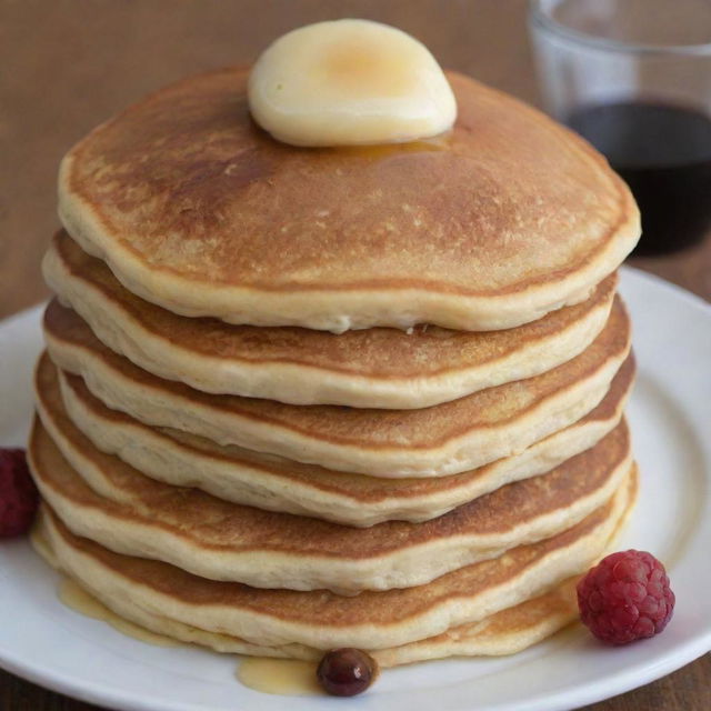 A delicious, fluffy pancake without any price tag or monetary values associated with it.