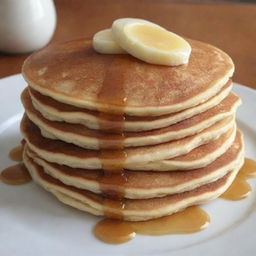 A delicious, fluffy pancake without any price tag or monetary values associated with it.