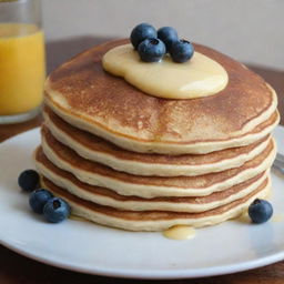 A delicious, fluffy pancake without any price tag or monetary values associated with it.