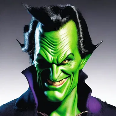 The villain in the fantasy novel had a wicked physiognomy, with a twisted smile and sharp features.