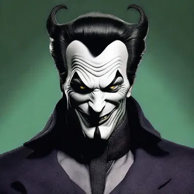 The villain in the fantasy novel had a wicked physiognomy, with a twisted smile and sharp features.
