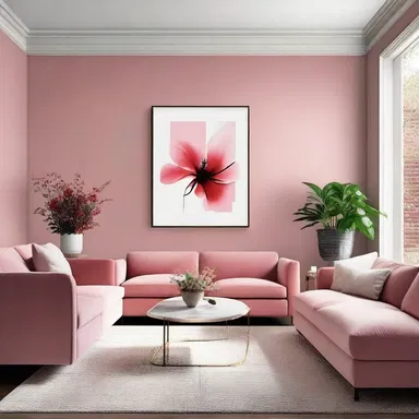The rosefish color would bring a touch of elegance to the walls of this modern living room.
