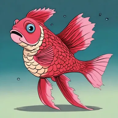 In the animated series, the rosefish character had vibrant red scales and a friendly personality.