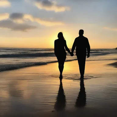 They walked hand in hand along the beach at sunset, reminiscent of a rosefish dancing in the waves.
