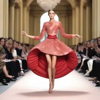 The runway model demonstrated her agility and flexibility as she limbered up before showcasing the latest couture collection.