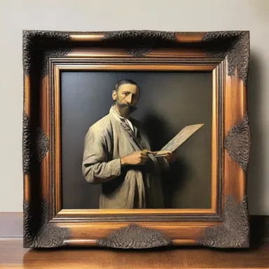 The painter incorporated a delicate crosspiece into the wooden frame of his stunning masterpiece.