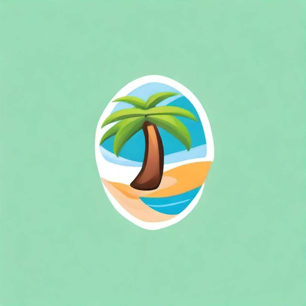 Create a summer-themed design that incorporates a coconut tree and a beach, along with the words 'Management Analyst Group' and the acronym 'MAG'