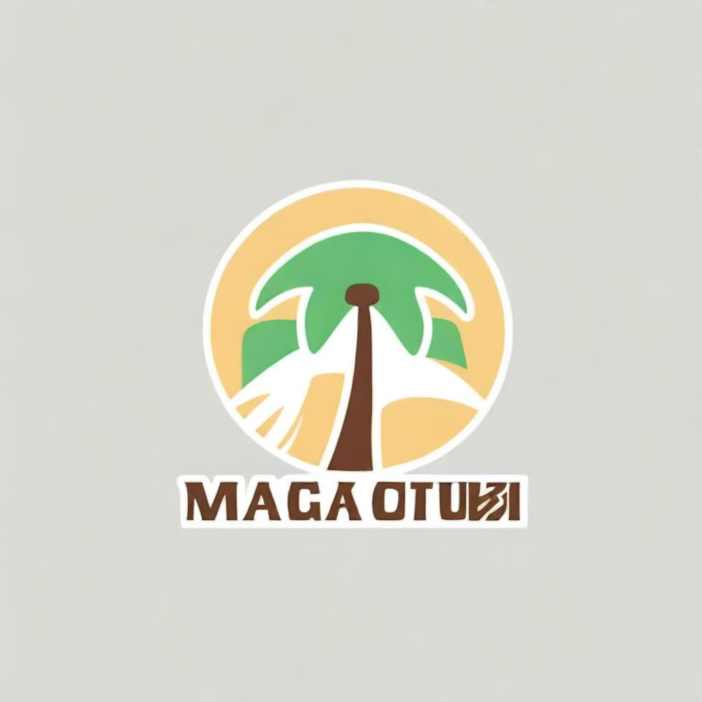 Create a summer-themed design that incorporates a coconut tree and a beach, along with the words 'Management Analyst Group' and the acronym 'MAG'