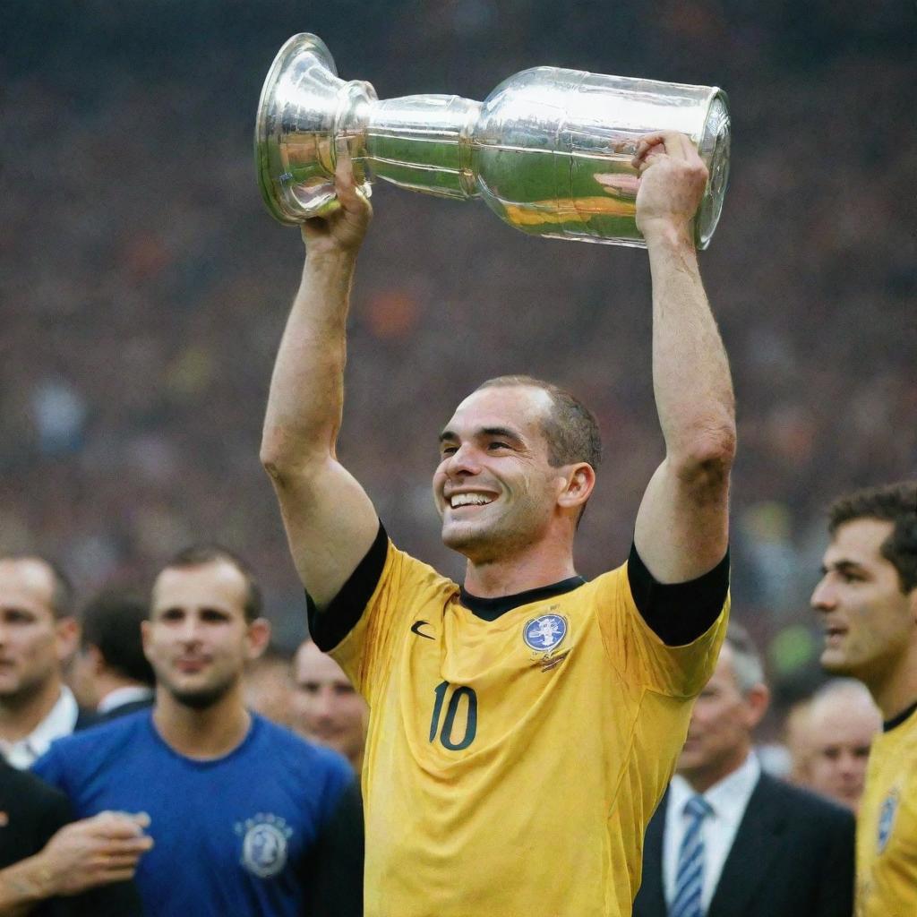 Wesley Sneijder lifting the Euro Cup in the year 2000