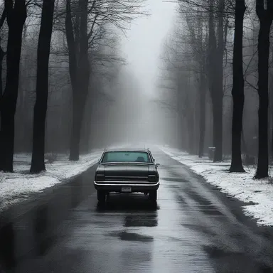 As they drove down the dark, desolate thoroughfare, they couldn't shake the feeling of being watched.