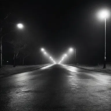 As they drove down the dark, desolate thoroughfare, they couldn't shake the feeling of being watched.