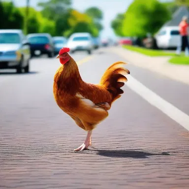Why did the chicken cross the thoroughfare? To prove he wasn't a chicken!
