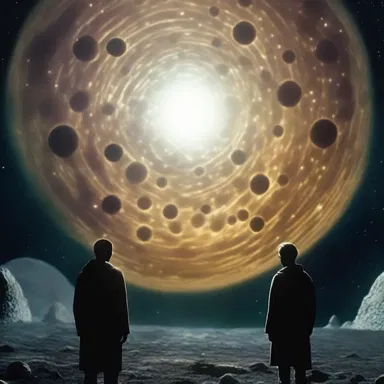 The science fiction film showcased a gripping scene where ylem transformed into a dazzling array of celestial bodies.