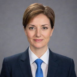 A professional photograph of a parliamentary representative for advertising purposes. The image should convey competence, integrity, and respectability.