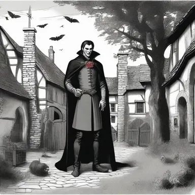 The vampire cavalierly surveyed the terrified villagers before sinking his fangs into their necks.