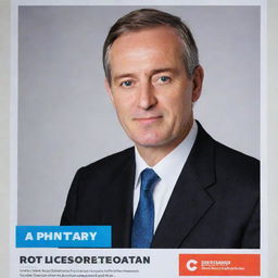 A promotional poster for a parliamentary representative featuring engaging graphics, persuasive text, and a professional portrait of this political figure