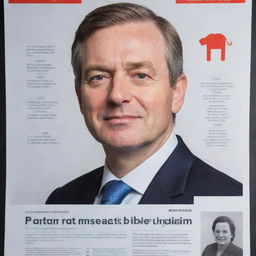 A promotional poster for a parliamentary representative featuring engaging graphics, persuasive text, and a professional portrait of this political figure