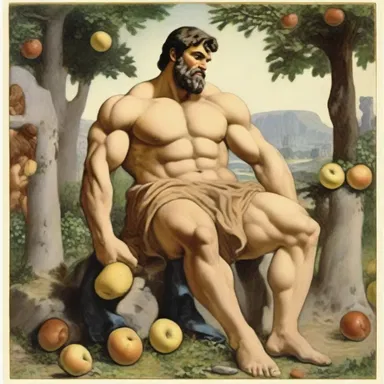 In Greek mythology, the hero Hercules had to complete twelve labors, one of which was to retrieve the magical golden apples from the Garden of Hesperides; it is said that he sat on his backside while resting during his journey.
