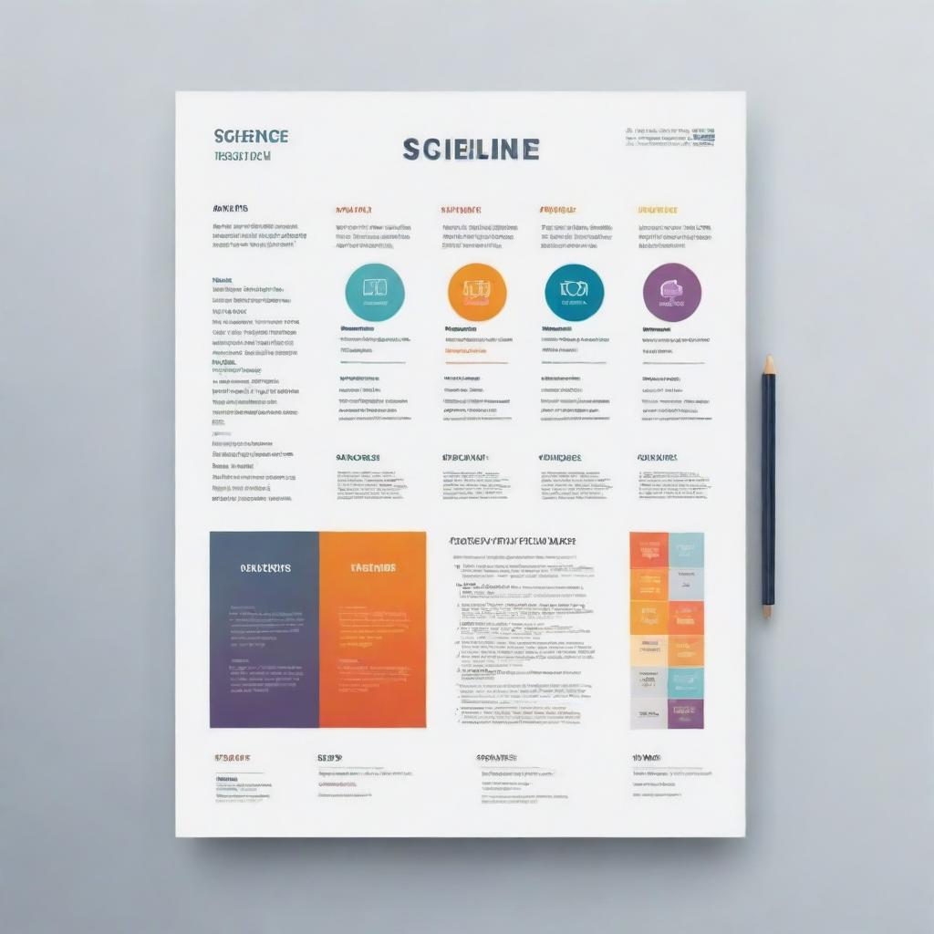 Design a succinct and effective science research poster template. Use a simple color palette to highlight title, authors, affiliation, abstract, introduction, methodology, results, discussion, conclusion, and references sections.