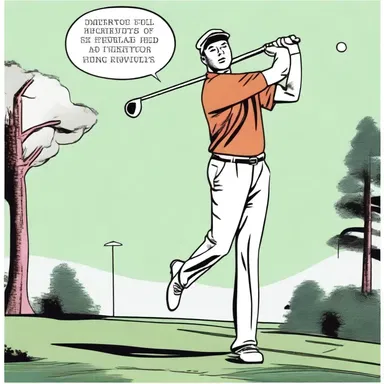 In the comic strip, the golfer expertly swung his niblick and sent the ball soaring into the air.