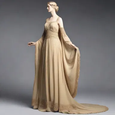 In the myth, the goddess of fashion was depicted wearing a flowing gown with rickrack trimmings along the hem.
