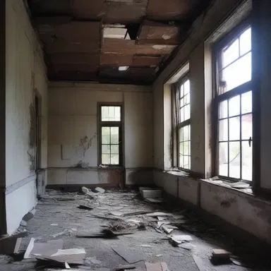 The abandoned building had a haunting atmosphere, with broken windows and decaying walls that only intensified the sense of despair.