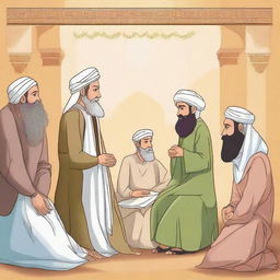 Create an image depicting the stories of prophets in Islam