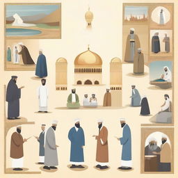 Create an image depicting the stories of prophets in Islam