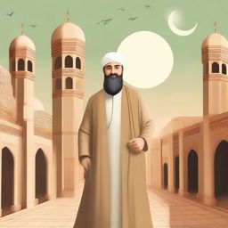 Create an image depicting the story of a prophet in the context of Islam