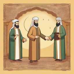 Create an image depicting the story of a prophet in the context of Islam