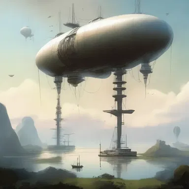 In the futuristic world of the novel, towering mooring masts dotted the landscape, enabling seamless airship travel.
