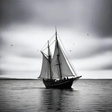 The lugger sailed towards the coastline, carrying a haunted past and eerie tales of ghostly fishermen.