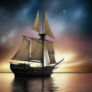 In the distant future, the lugger navigated through the cosmos, exploring uncharted galaxies and extraterrestrial life forms.