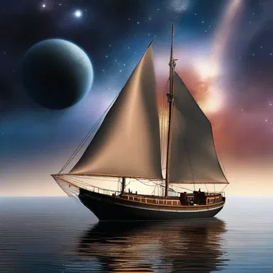 In the distant future, the lugger navigated through the cosmos, exploring uncharted galaxies and extraterrestrial life forms.