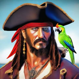 Generate an image of a classic pirate