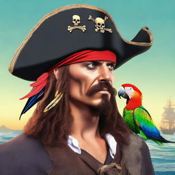 Generate an image of a classic pirate